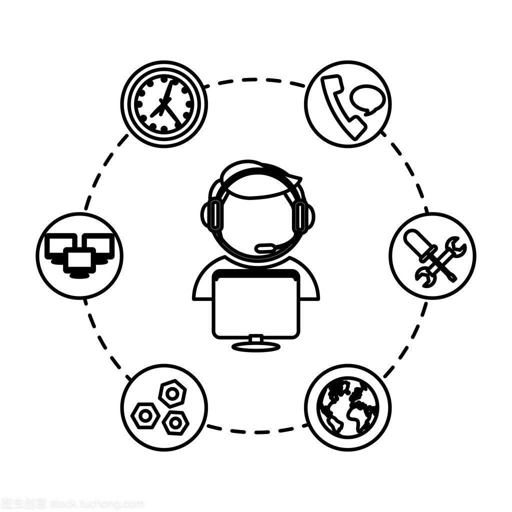 技术服务的守护者 电话中心图标背后的专业力量